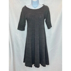 Ganni Womens Fit and Flare Midi Jersey Dress Scooped Neck Minimalist SIZE XS/S